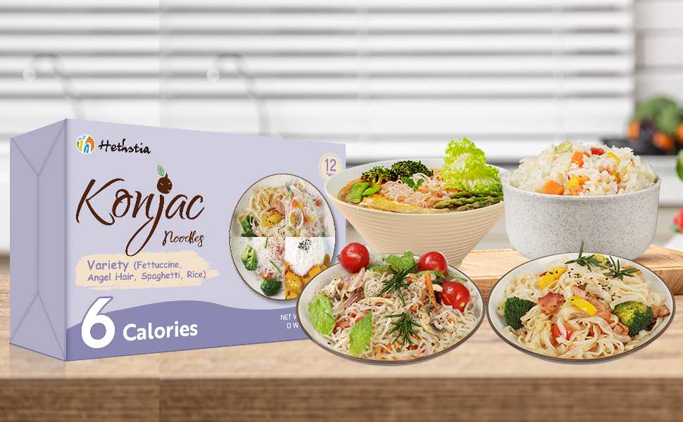 Konjac Spaghetti, Fettuccine, Angel Hair and Rice Shapes