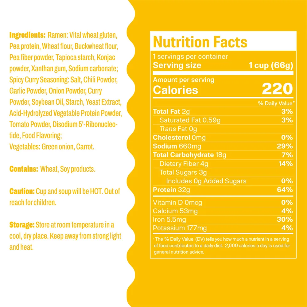 Low Carb High Protein Noodles With Spicy Curry Flavor
