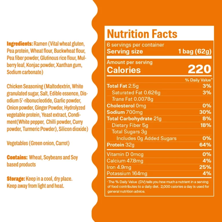 High Protein Chicken Noodles Nutrition Facts