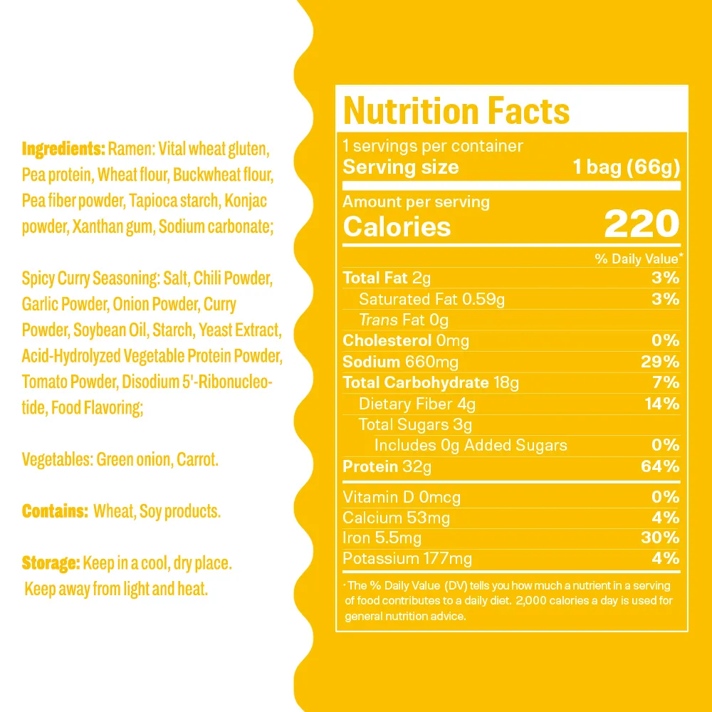 Spicy Curry High Protein Low Carb Pasta Pack