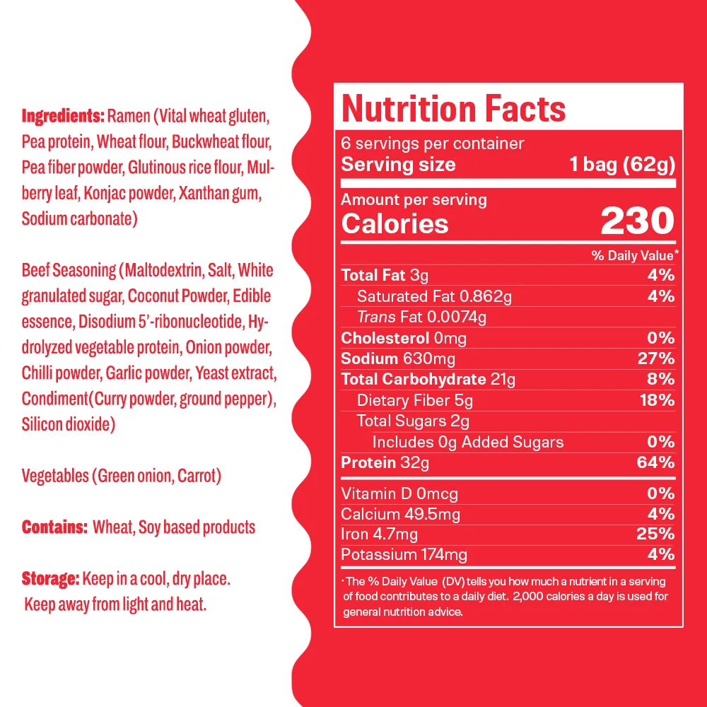 High protein beef pasta Nutrition Facts​