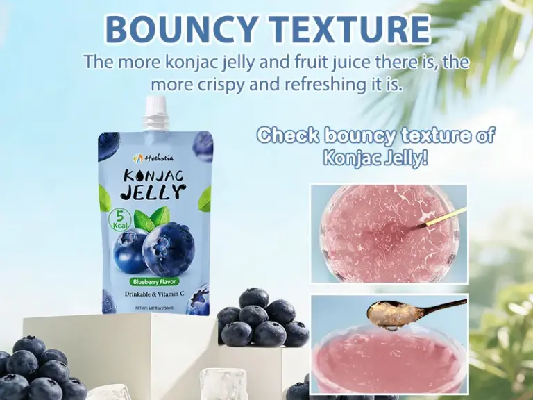 Konjac Jelly Blueberry Flavor, Drinkable Konjac Jelly 5.07 Oz
