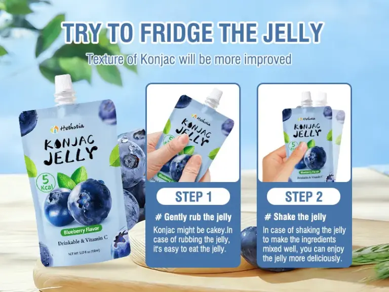 Konjac Jelly Blueberry Flavor, Drinkable Konjac Jelly 5.07 Oz