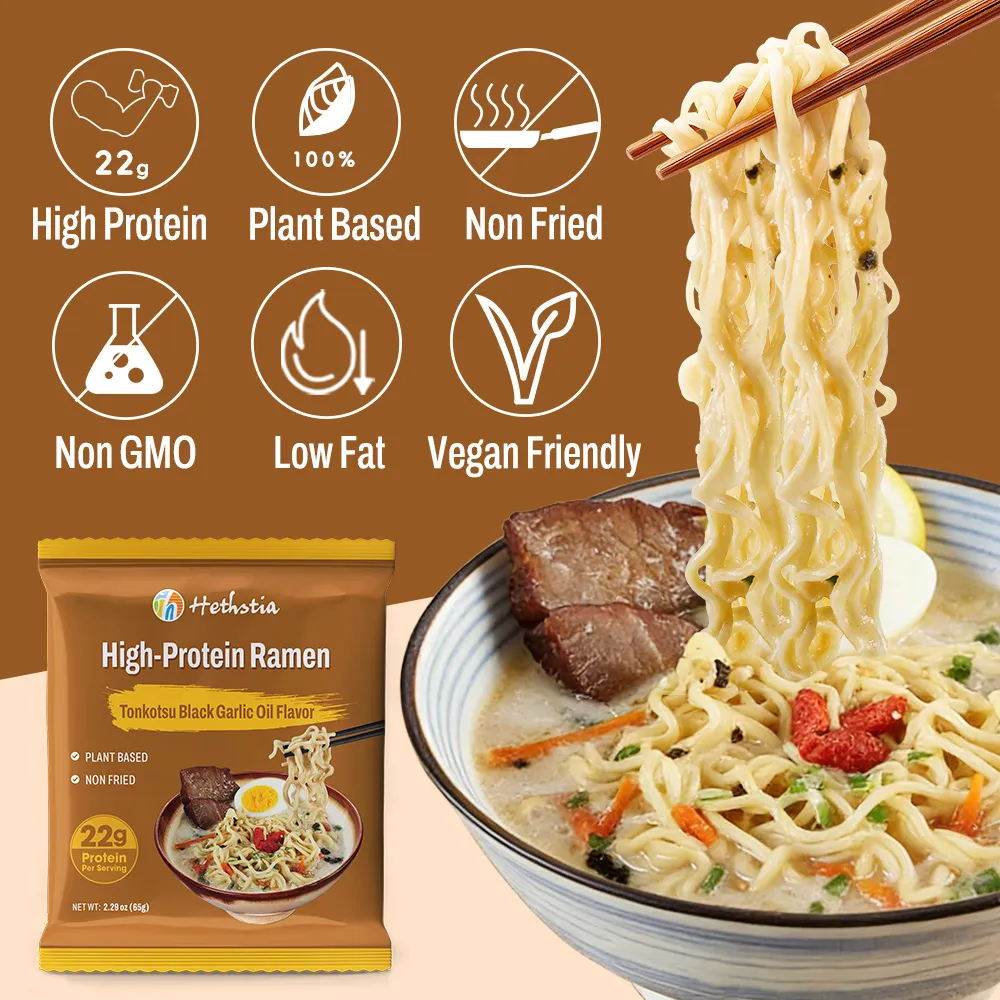 High-Protein Udon Noodles Tonkotsu Flavor, Protein Packed Ramen