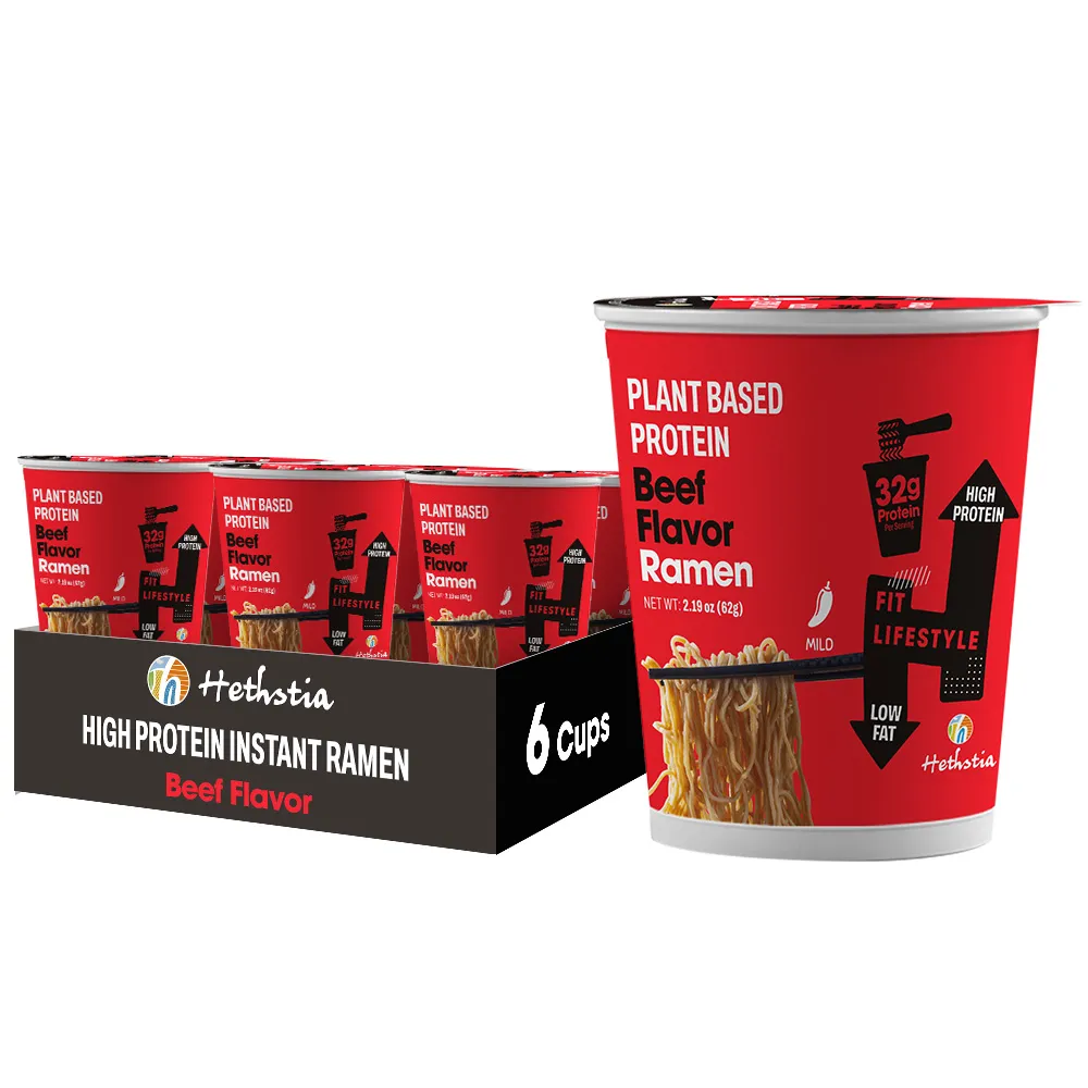 Beef flavor instant Ramen, Spicy beef cup Ramen