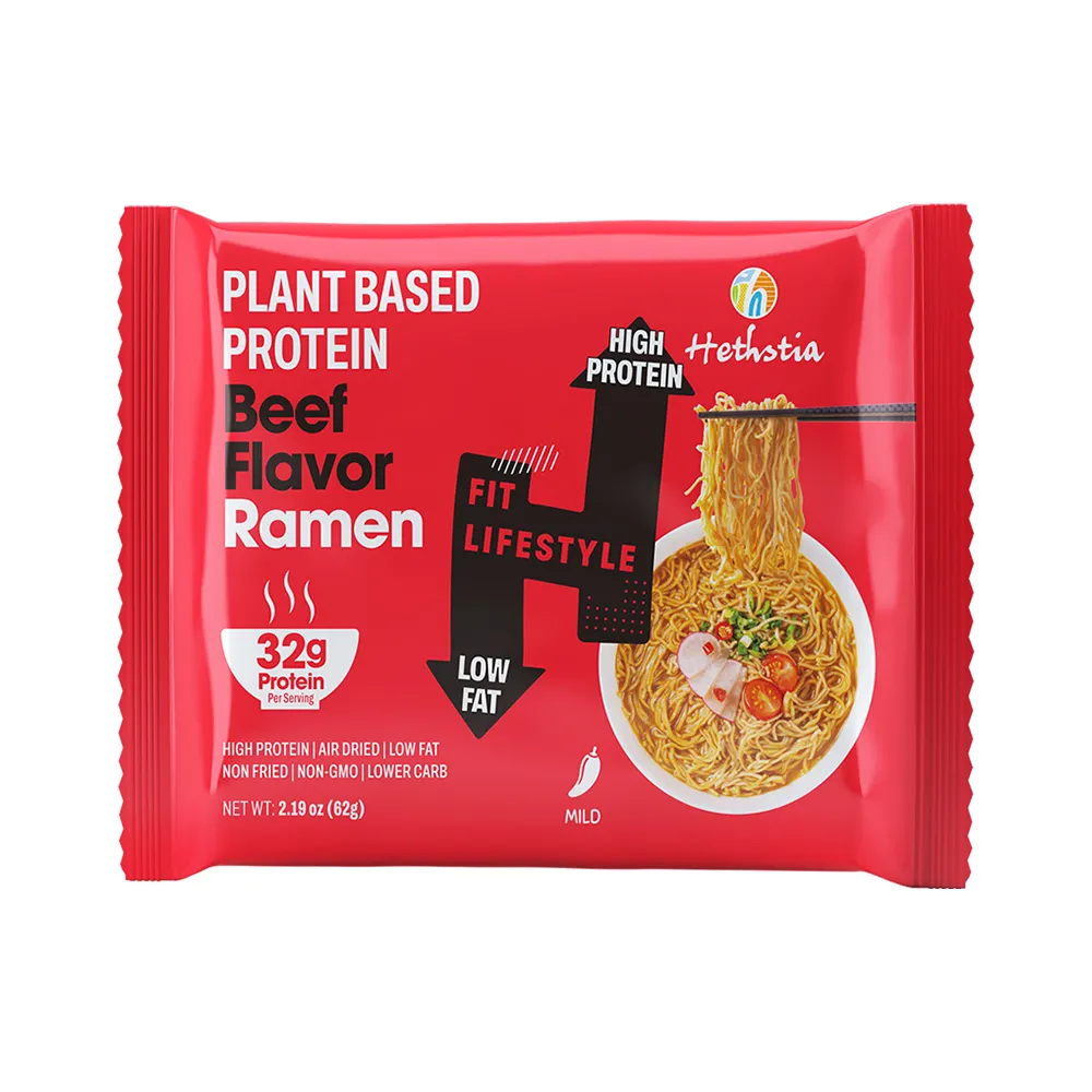 High protein beef Flavor ramen, Vegan Instant Noodles Bag 62g​