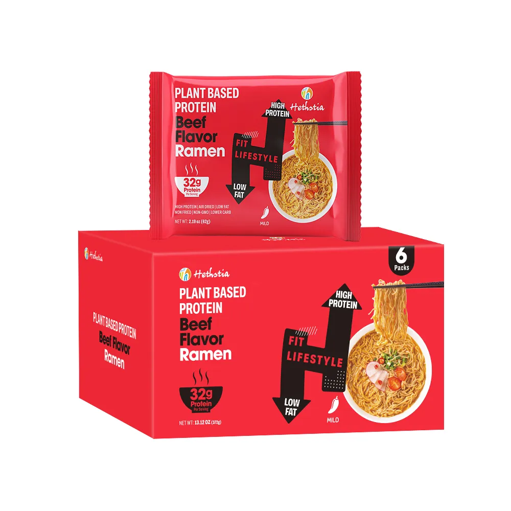 High protein beef Flavor ramen, Vegan Instant Noodles Bag 62g​