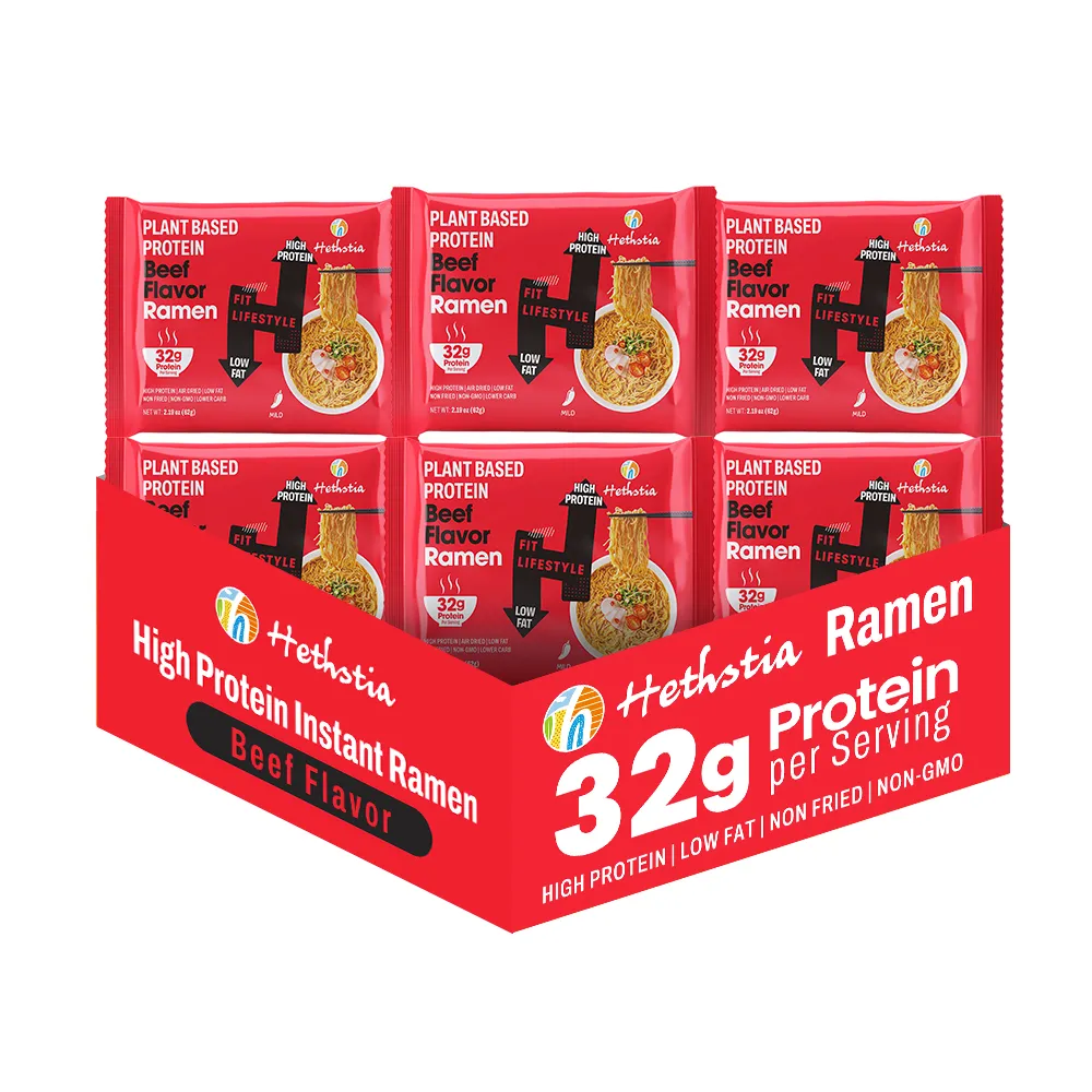High protein beef Flavor ramen, Vegan Instant Noodles Bag 62g​