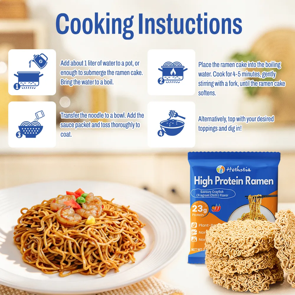 High-Protein Ramen Savoury Crayfish Fragrant chilli flavor