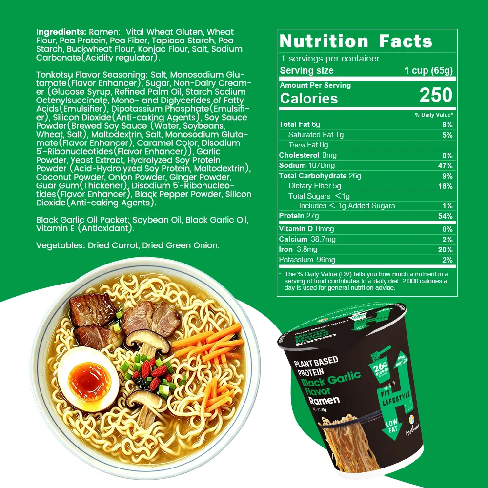 Cup Noodles Protein Ramen | Black Garlic Instant Noodles