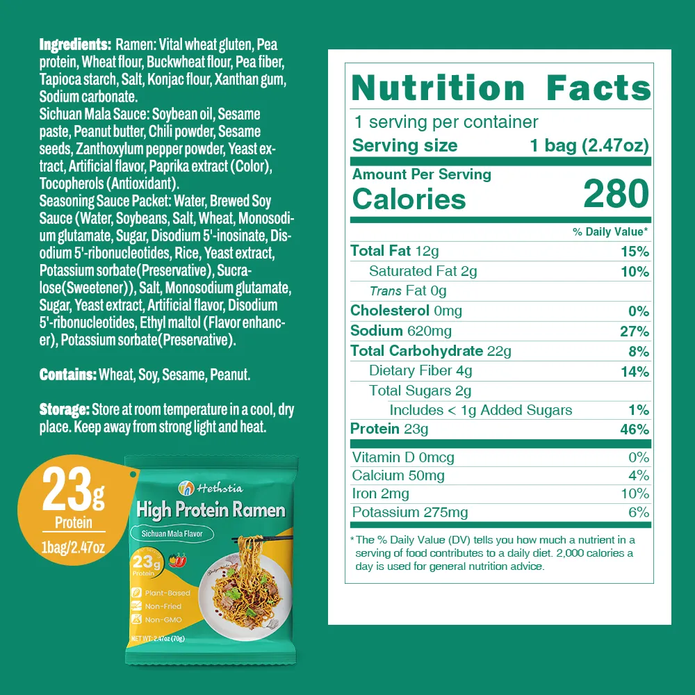 High-Protein Ramen Spicy and Numbing Flavor