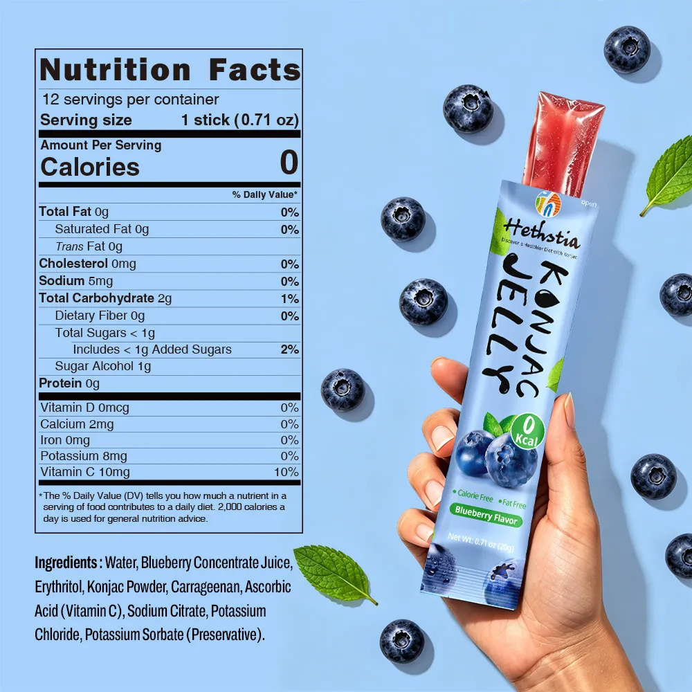 Konjac Jelly Stick | Blueberry Konnyaku Jelly Stick, 20g