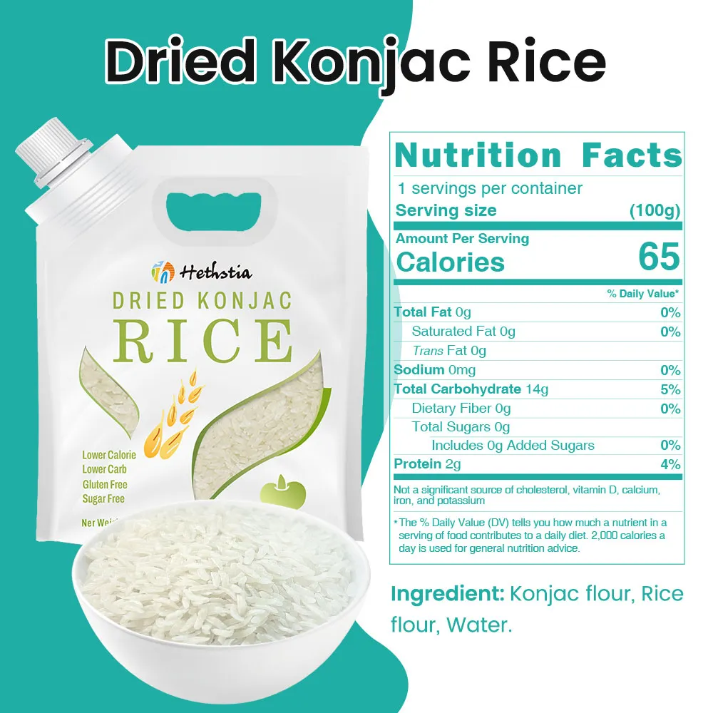 Shirataki Dried Rice 2kg | Konjac Root Rice Bulk Supplier